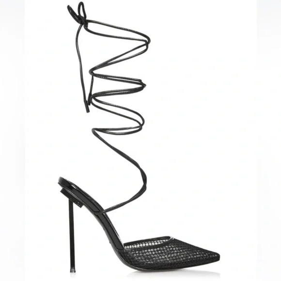 NEW Jessica Rich Women's Exotic Black Ankle Wrap High Heeled Sandals #643 - Picture 1 of 13
